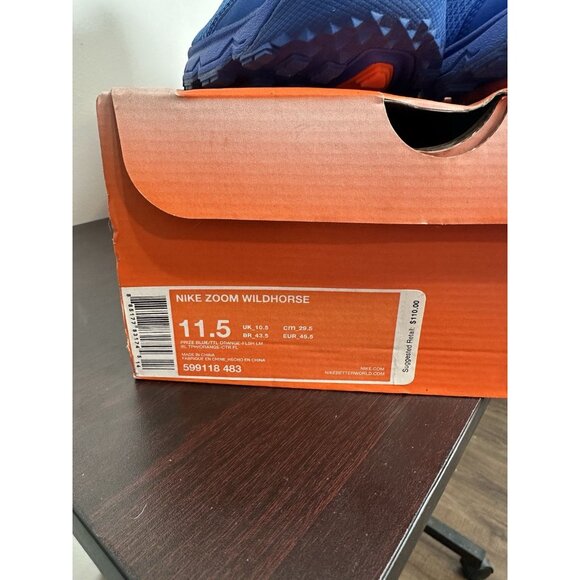 Nike Zoom Wildhorse Shoes Mens 11.5 Blue Orange Volt Trail Running 599118-483 - Picture 11 of 11